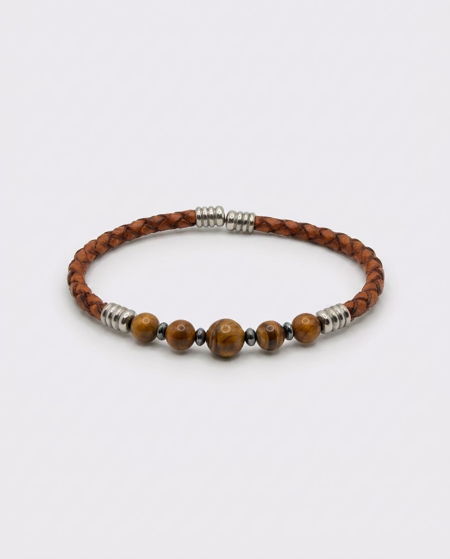 Natural Stone Leather Bracelet — design NT904 | Sky Systems Vienna