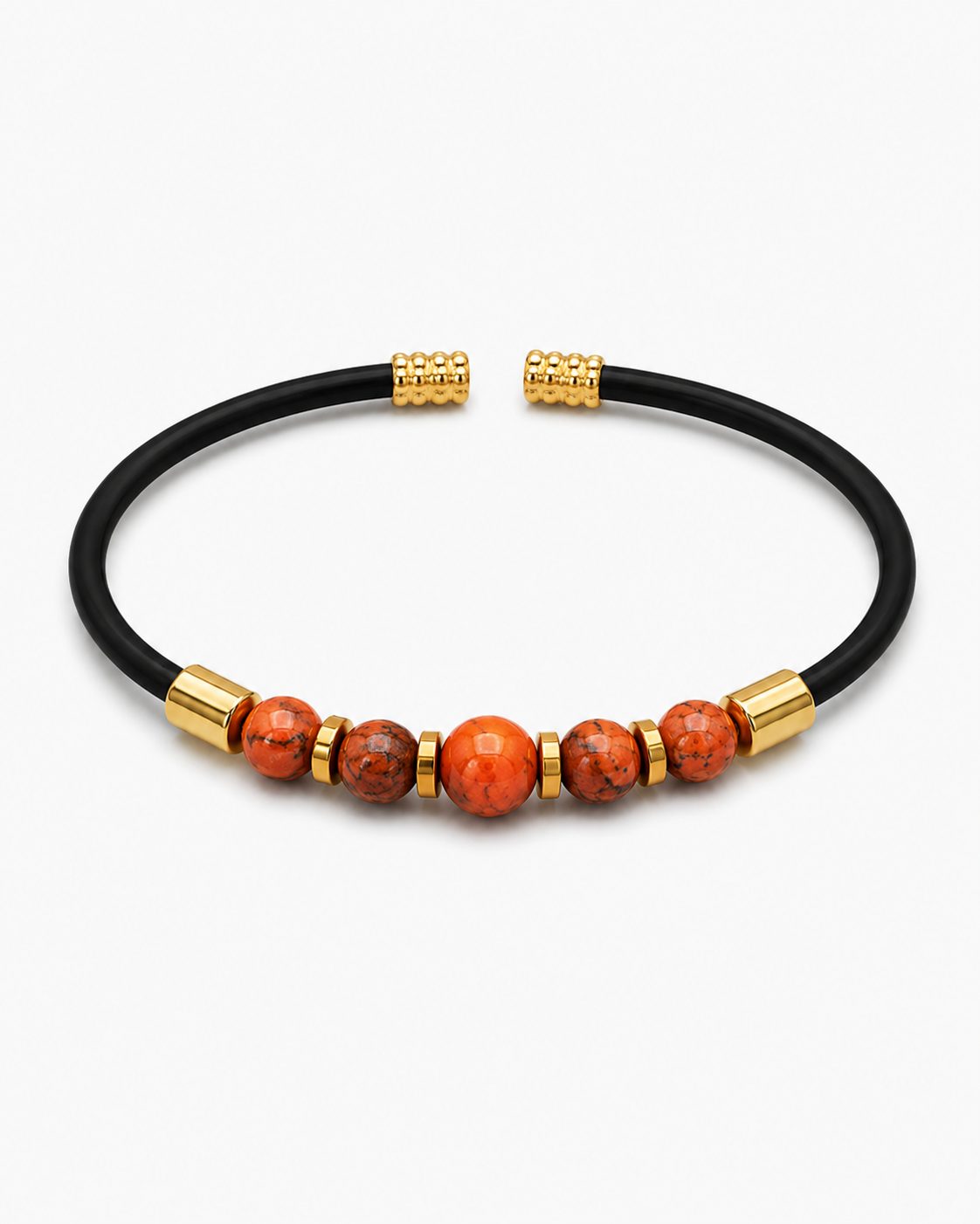 Natural Stone Rubber Cord Bracelet — design NT12 | Sky Systems Vienna