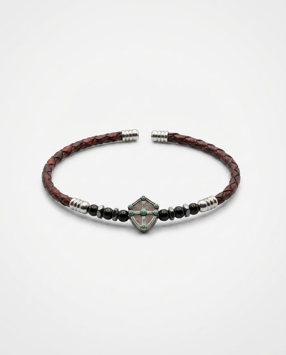 Zircon Stone Leather Bracelet — design M10 | Sky Systems Vienna