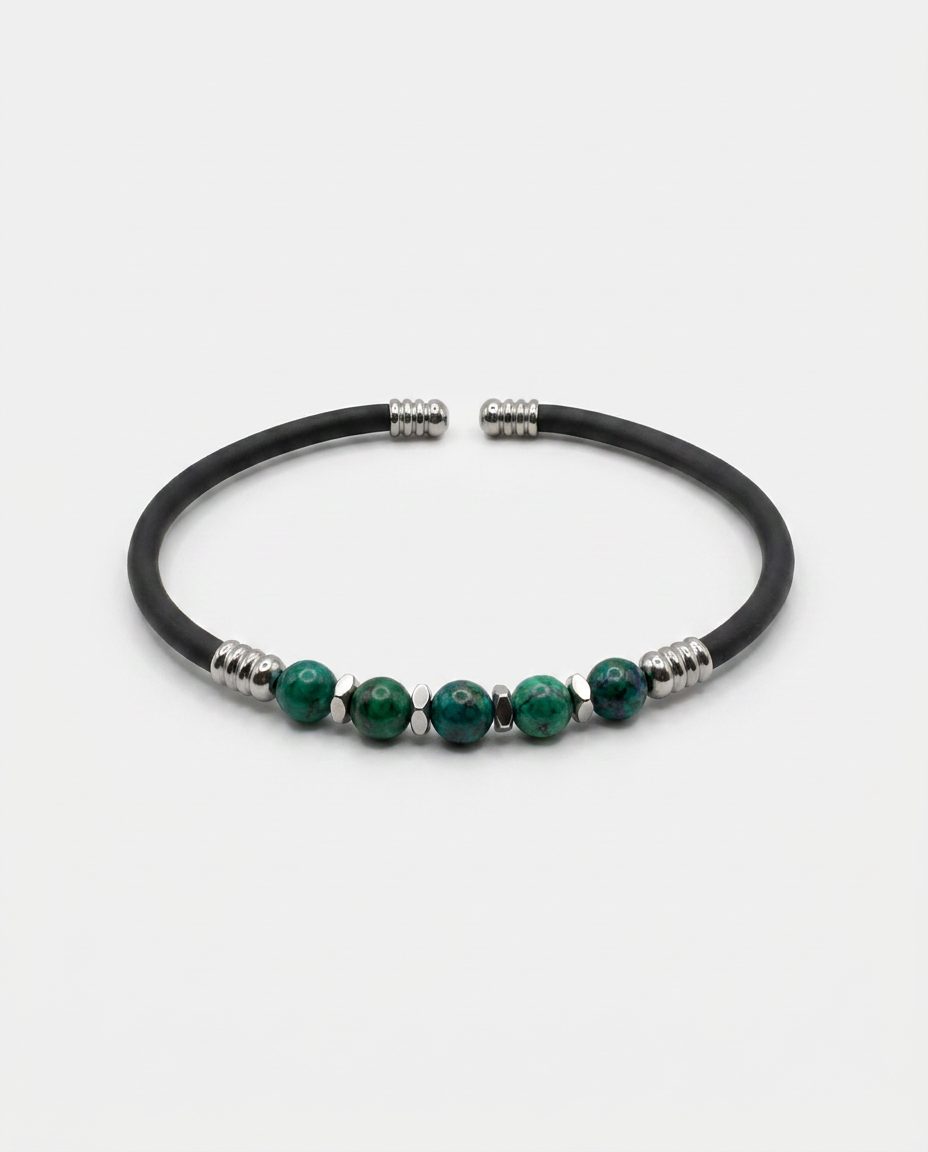 Natural Stone Rubber Cord Bracelet — design NT16 | Sky Systems Vienna