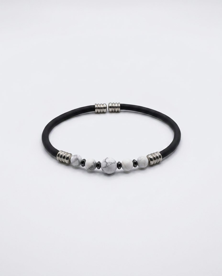 Natural Stone Rubber Cord Bracelet — design NT26 | Sky Systems Vienna
