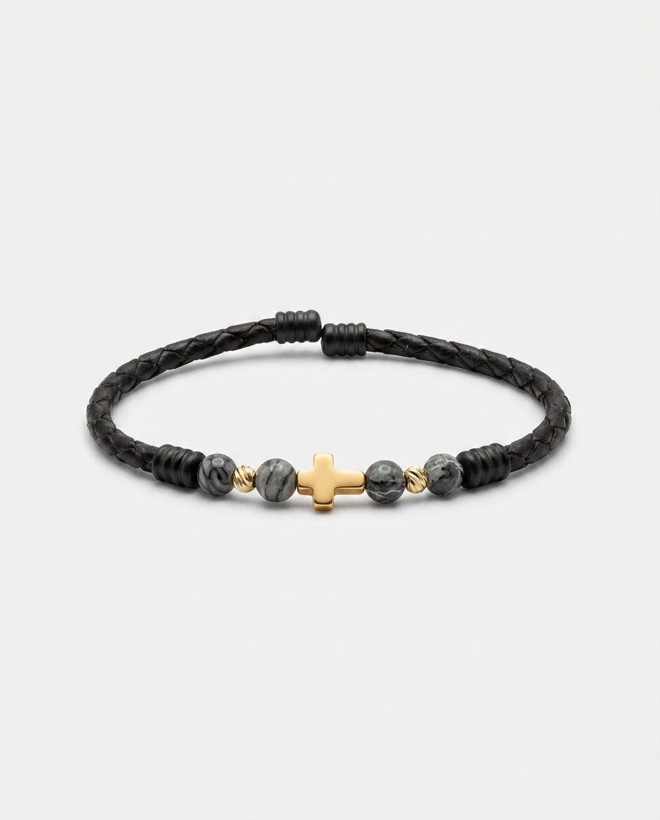 Cross Leather Bracelet — design C5 | Sky Systems Vienna
