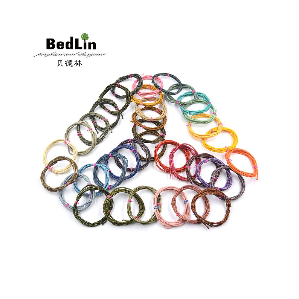 Bedlin handmade DIY red rope 2mm braided rope gold wire bracelet rope pendant necklace rope pendant safety buckle pendant image 1