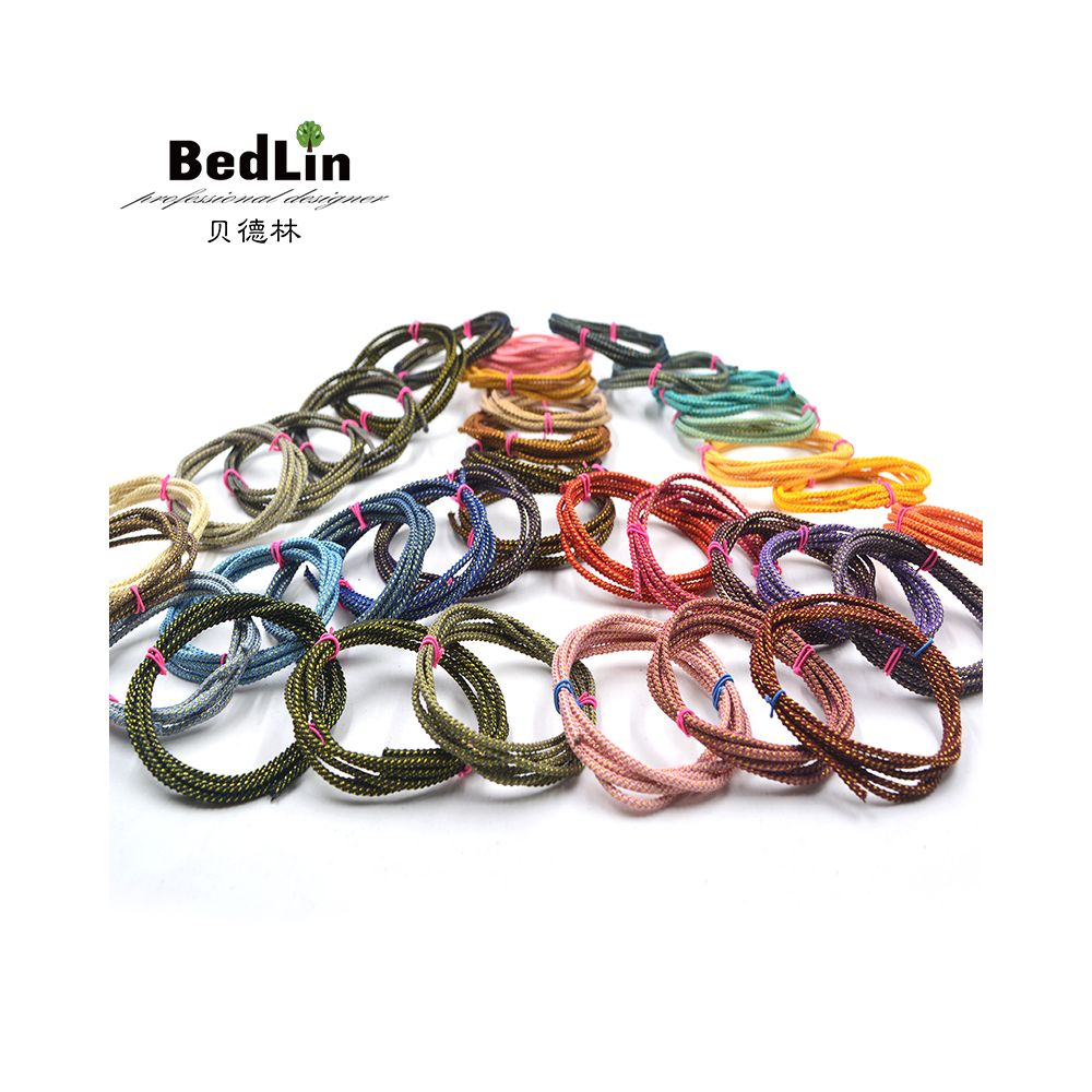 Bedlin handmade DIY red rope 2mm braided rope gold wire bracelet rope pendant necklace rope pendant safety buckle pendant image 2