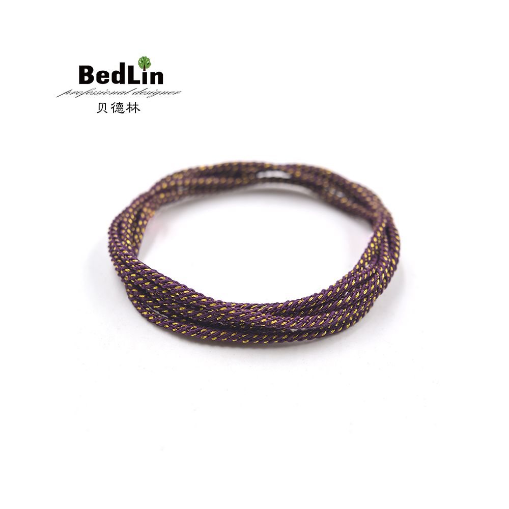 Bedlin handmade DIY red rope 2mm braided rope gold wire bracelet rope pendant necklace rope pendant safety buckle pendant image 3