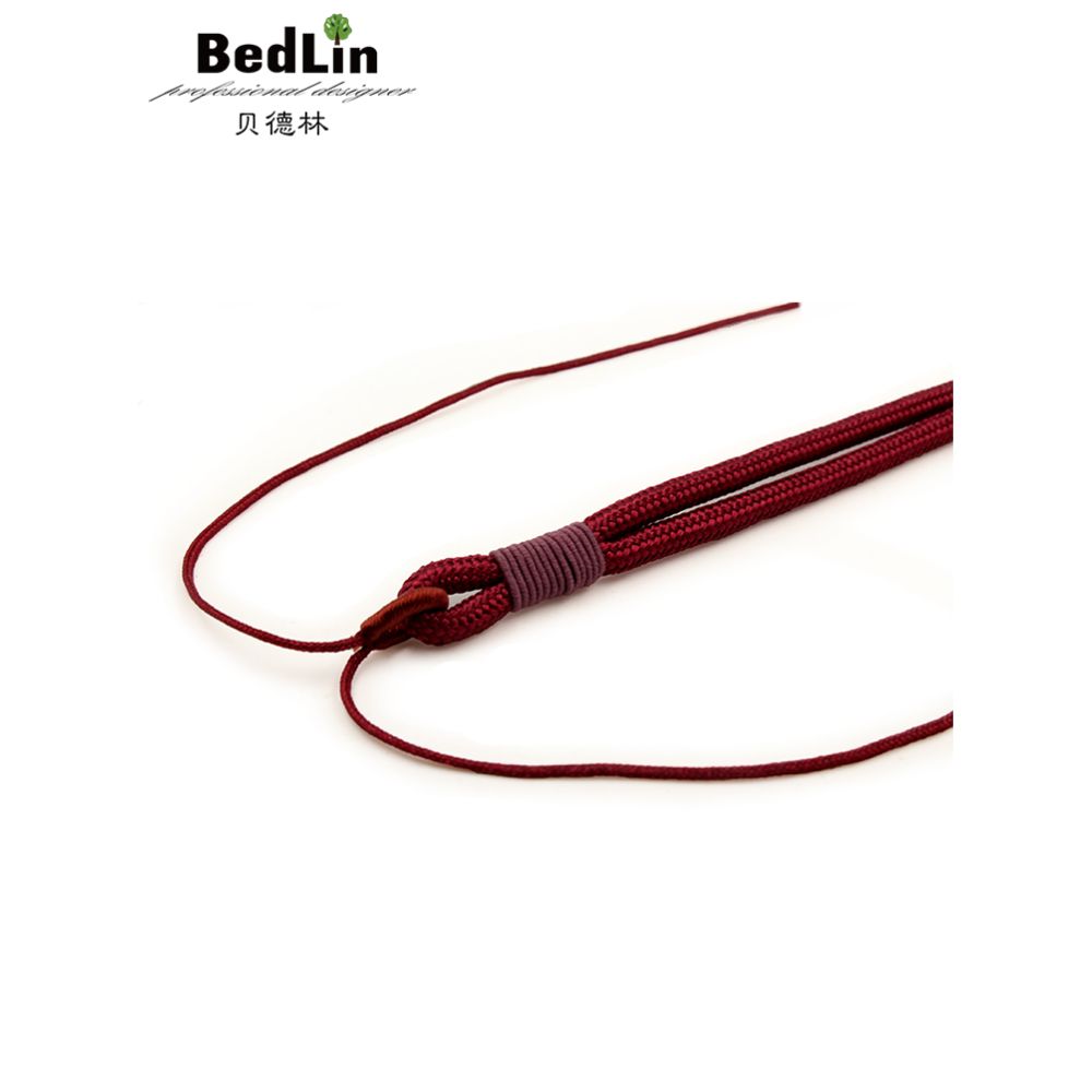 Bedlin pendant rope hand woven necklace rope jade amber beeswax simple black and red pendant rope image 1
