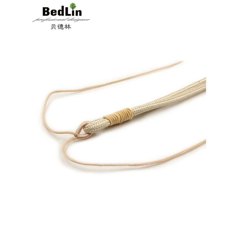 Bedlin pendant rope hand woven necklace rope jade amber beeswax simple black and red pendant rope image 3