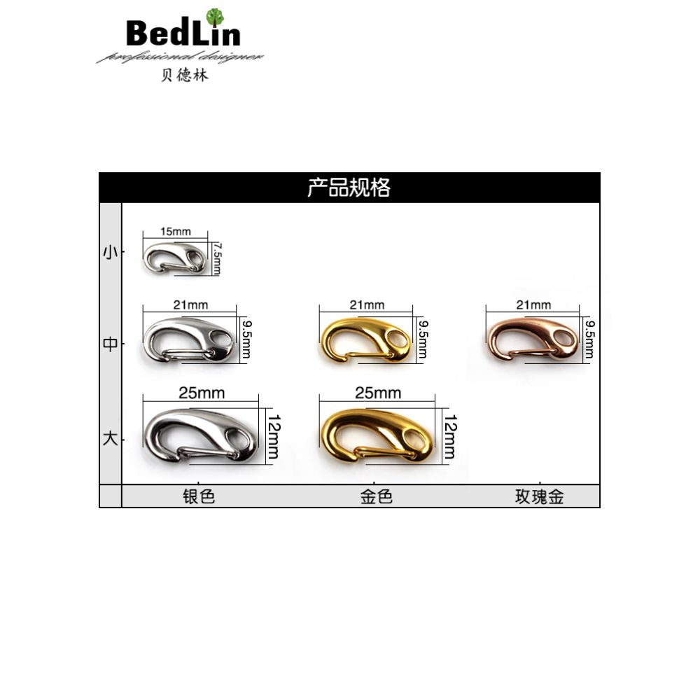 Beidelin 316 titanium steel non embroidered link buckle leather rope bracelet necklace interface accessories handmade DIY rope buckle lobster buckle image 1