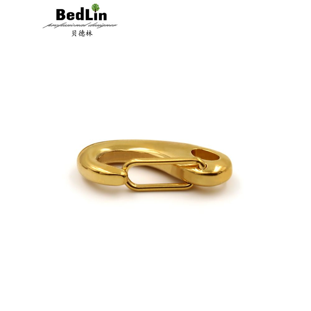 Beidelin 316 titanium steel non embroidered link buckle leather rope bracelet necklace interface accessories handmade DIY rope buckle lobster buckle image 3