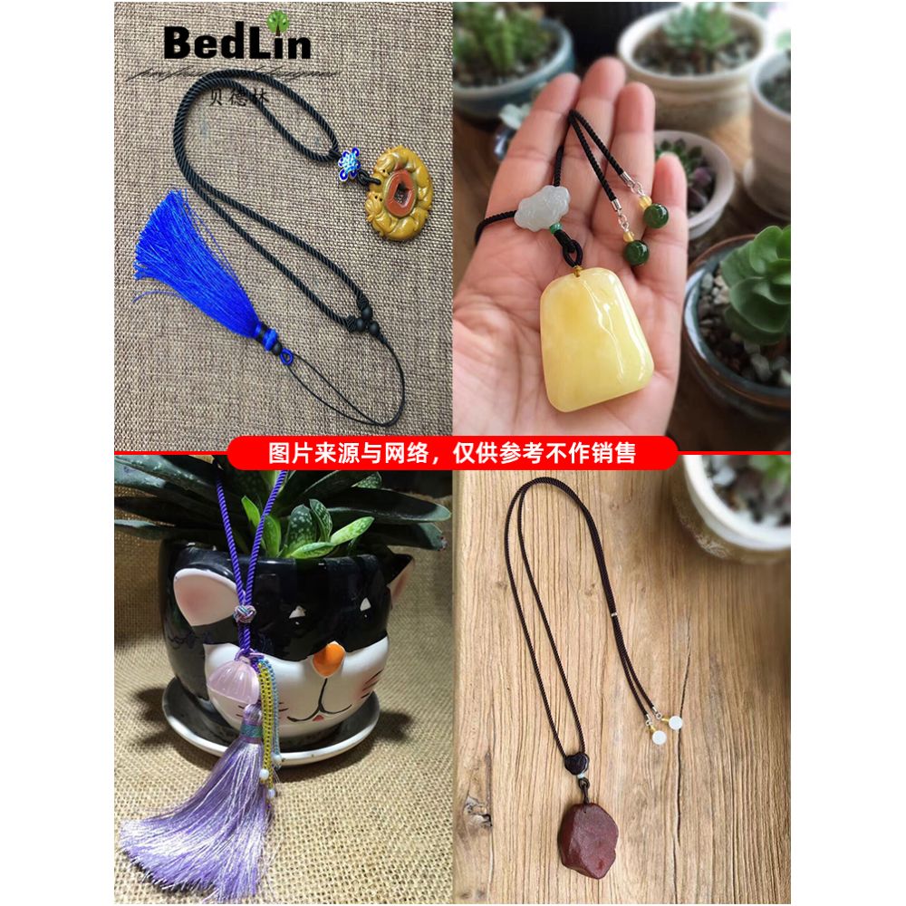 Bedlin 4mm Milan Thread DIY Pendant Hanging Rope Jade Pendant Simple Handstring Buddha Bead Rope Weaving Necklace Bracelet image 3