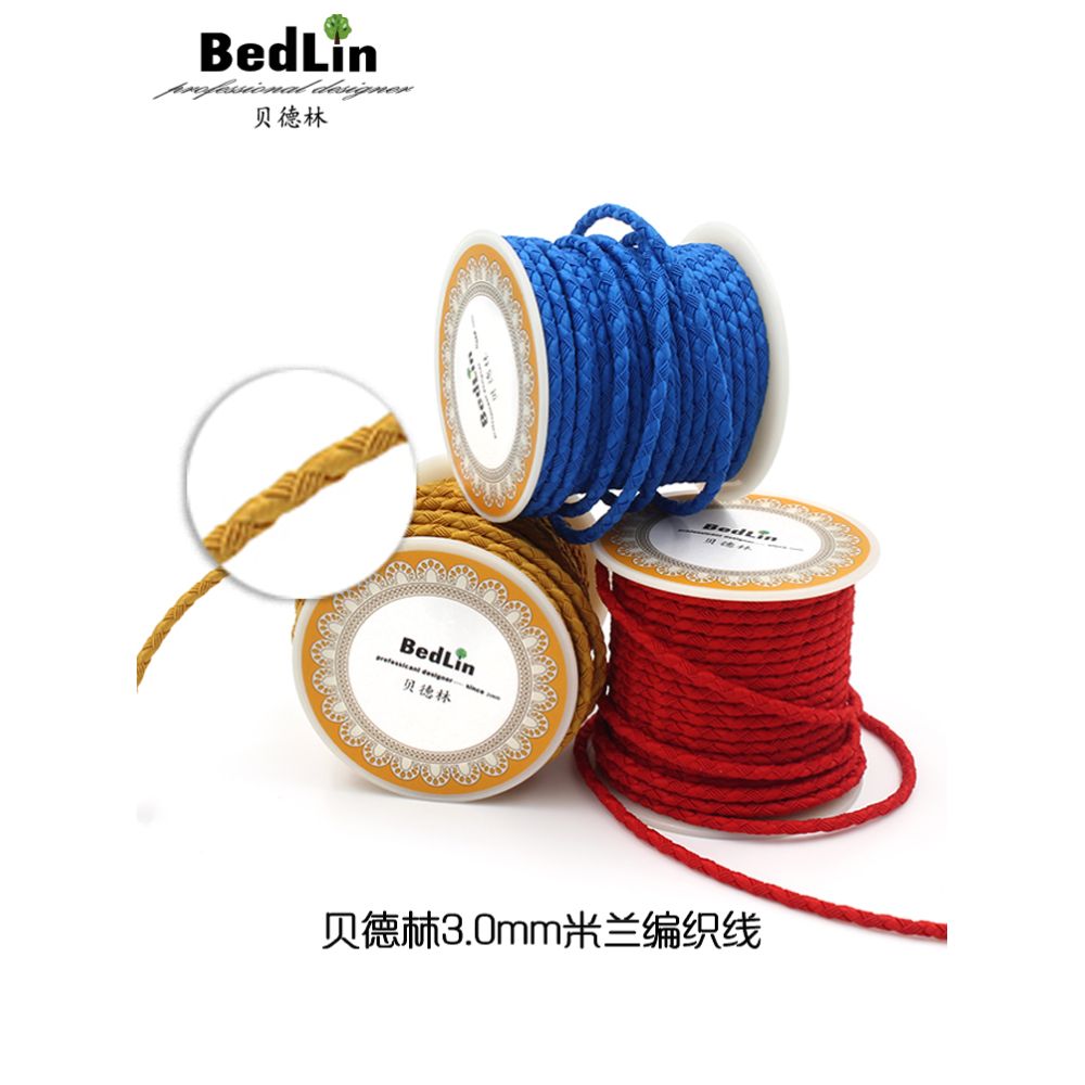Bedlin 3mm Milan woven thread jewelry necklace rope bracelet handle piece amber pendant handmade bracelet woven rope image 0