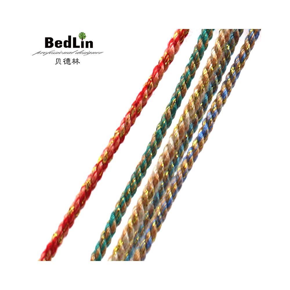 Beidelin High end 0 8mm Color Gold Hand Rubbed Cotton Thread Art Rope Non elastic Weaving Hand Rope DIY Hanging Rope B image 2