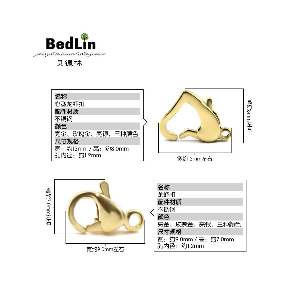 Bedlin handmade accessories accessories red rope heart shaped buckle lobster buckle necklace rope bracelet ankle chain connecting buckle image 3