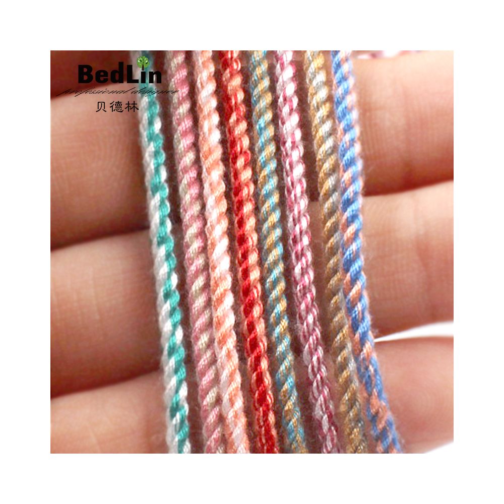 Bedeline high grade 2 5mm colored hand rubbed cotton thread play rope non elastic Tibetan style braided bracelet lanyard B image 2