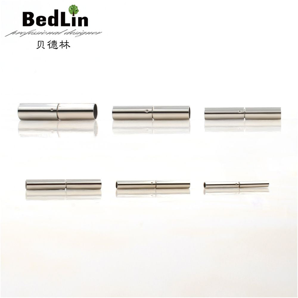 Bedlin DIY Handmade Accessories Non Embroidered Steel Rice Grain Buckle Leather Rope Buckle Head Necklace Bracelet Hand Rope Jewelry Accessories Buckle image 3