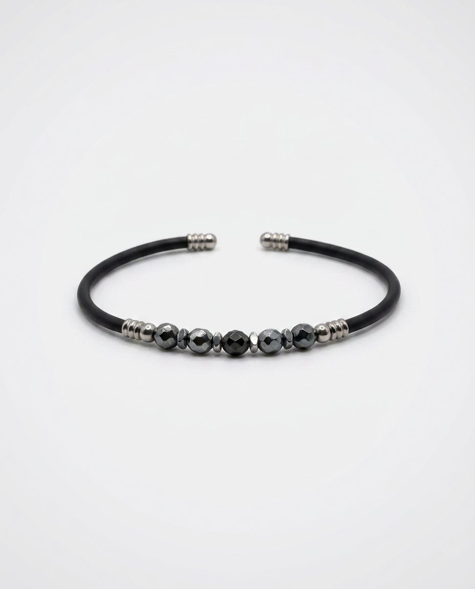 Natural Stone Rubber Cord Bracelet — design NT19 | Sky Systems Vienna