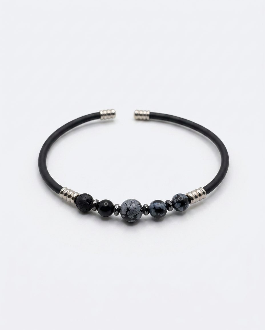 Natural Stone Rubber Cord Bracelet — design NT24 | Sky Systems Vienna