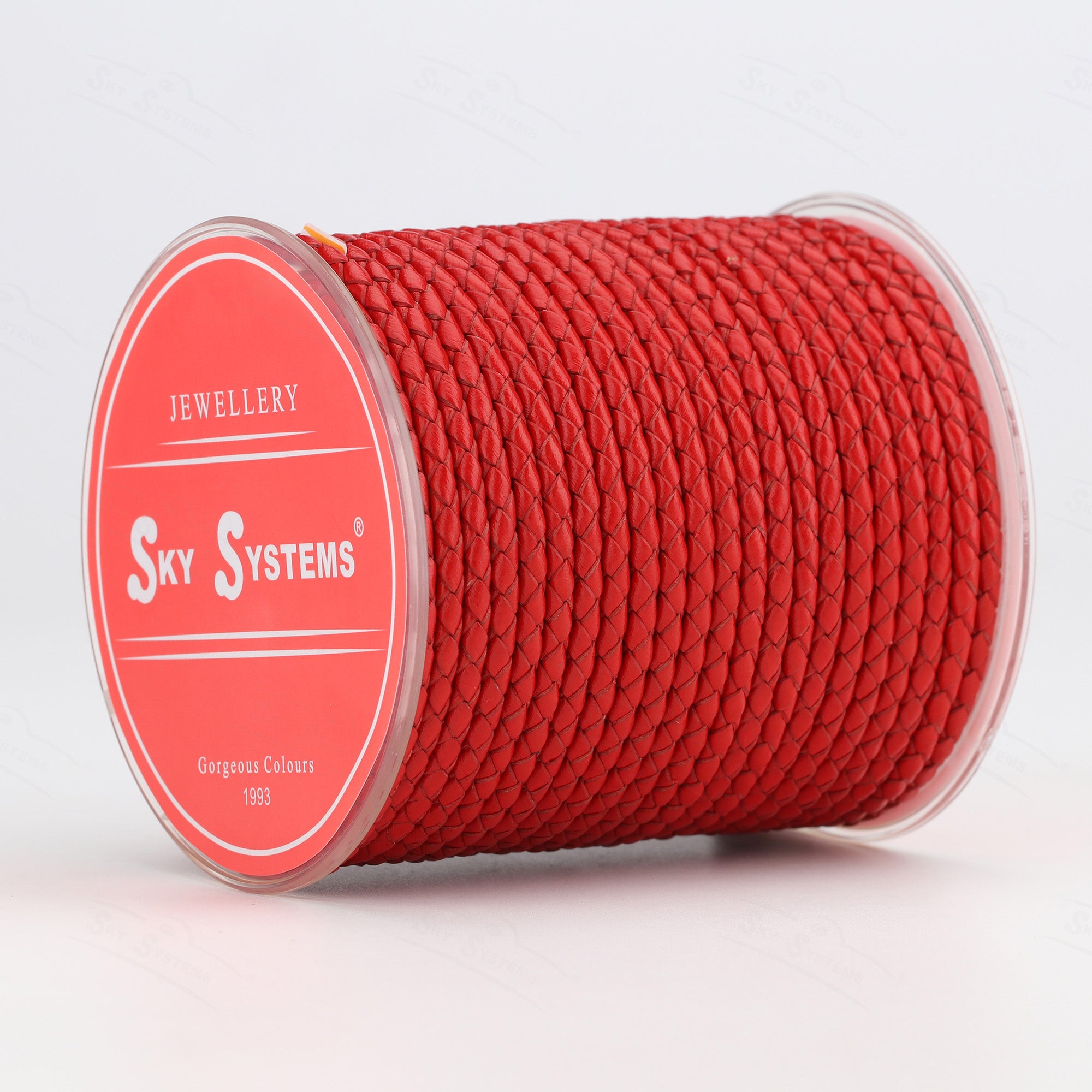 SKY Round Braided Leather Cord 4mm — Hard Touch