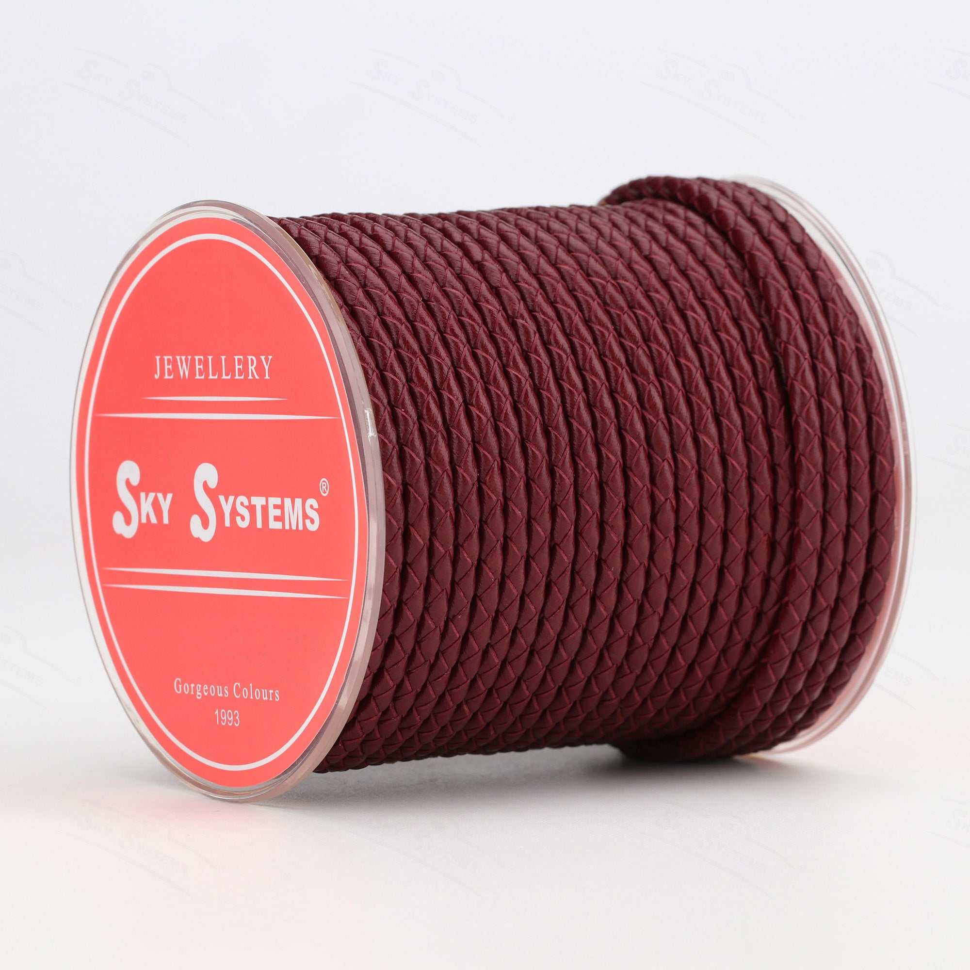 SKY Round Braided Leather Cord 4mm — Hard Touch
