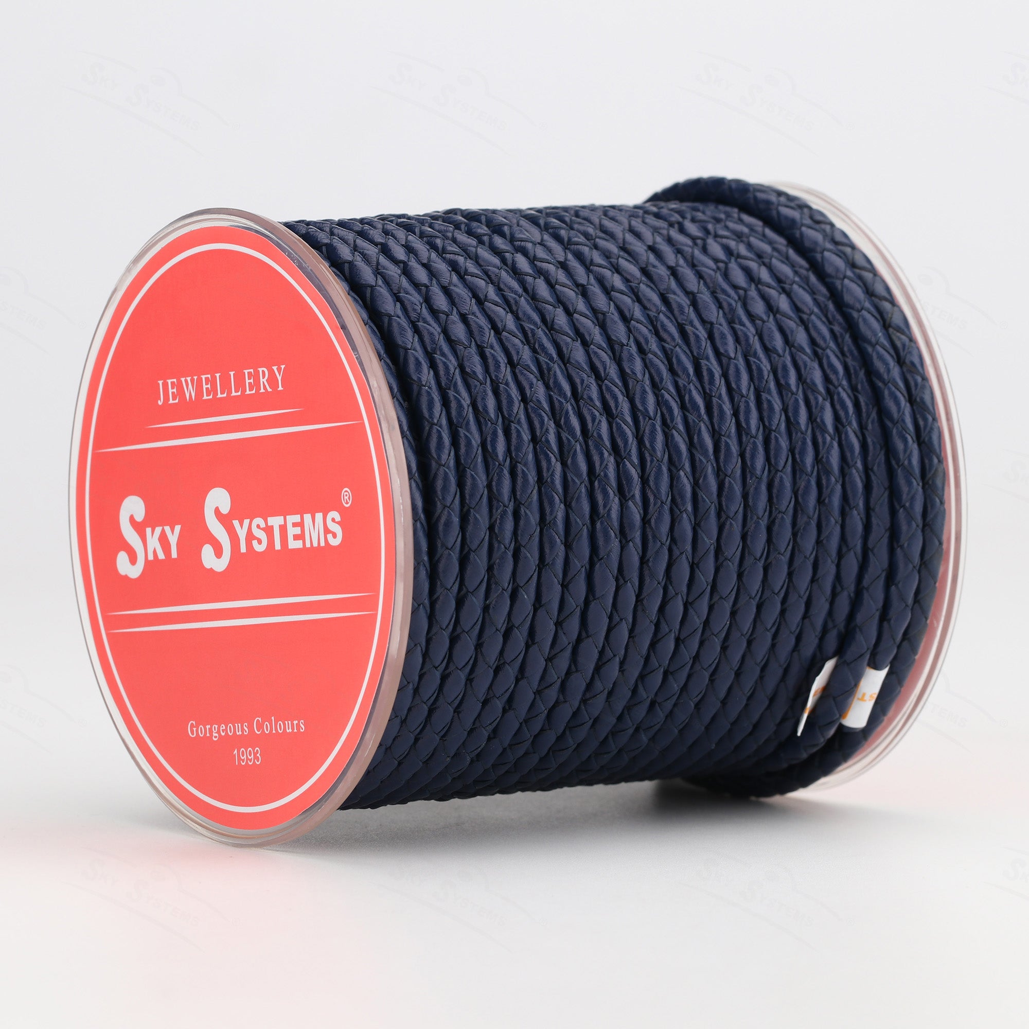 SKY Round Braided Leather Cord 4mm — Hard Touch