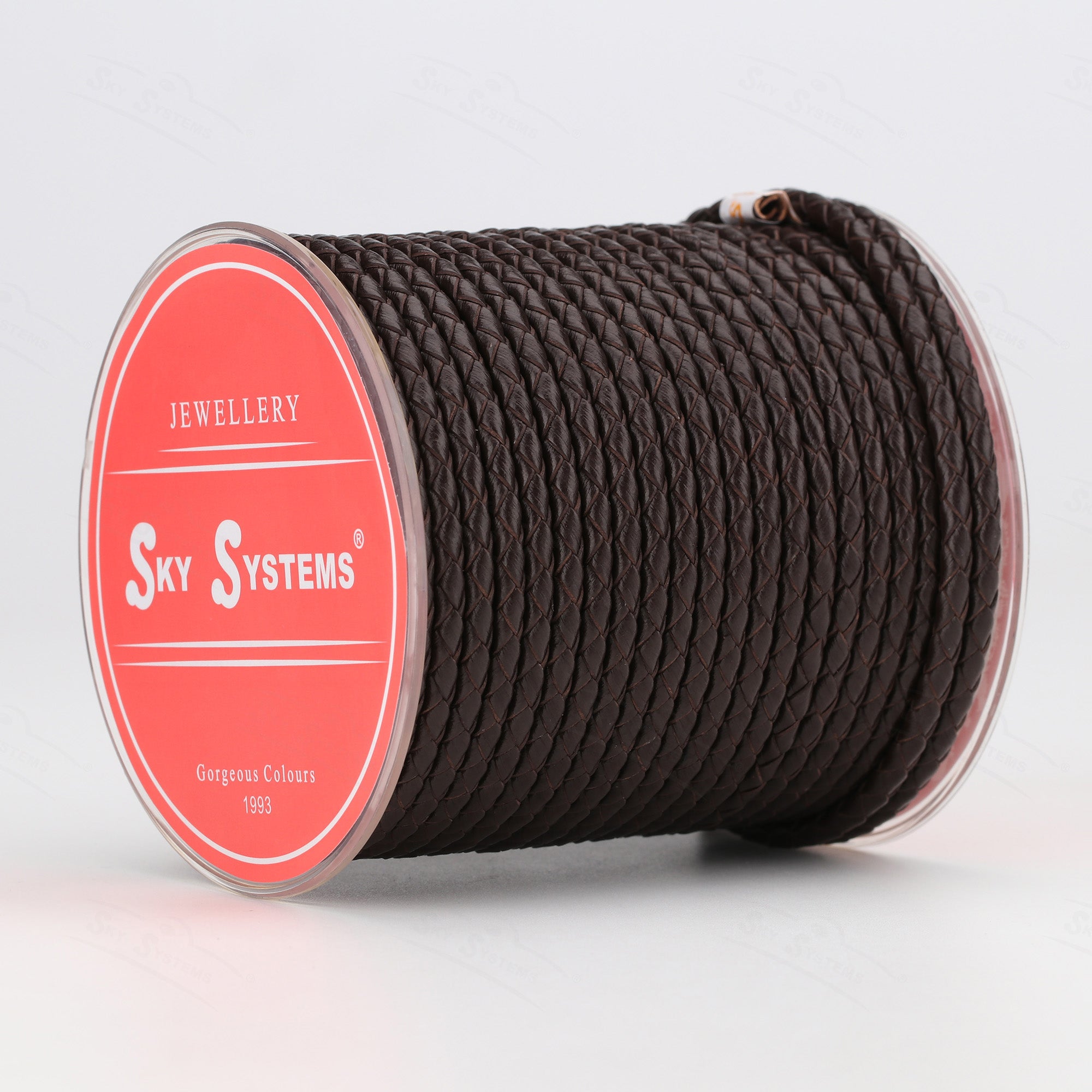 SKY Round Braided Leather Cord 4mm — Hard Touch