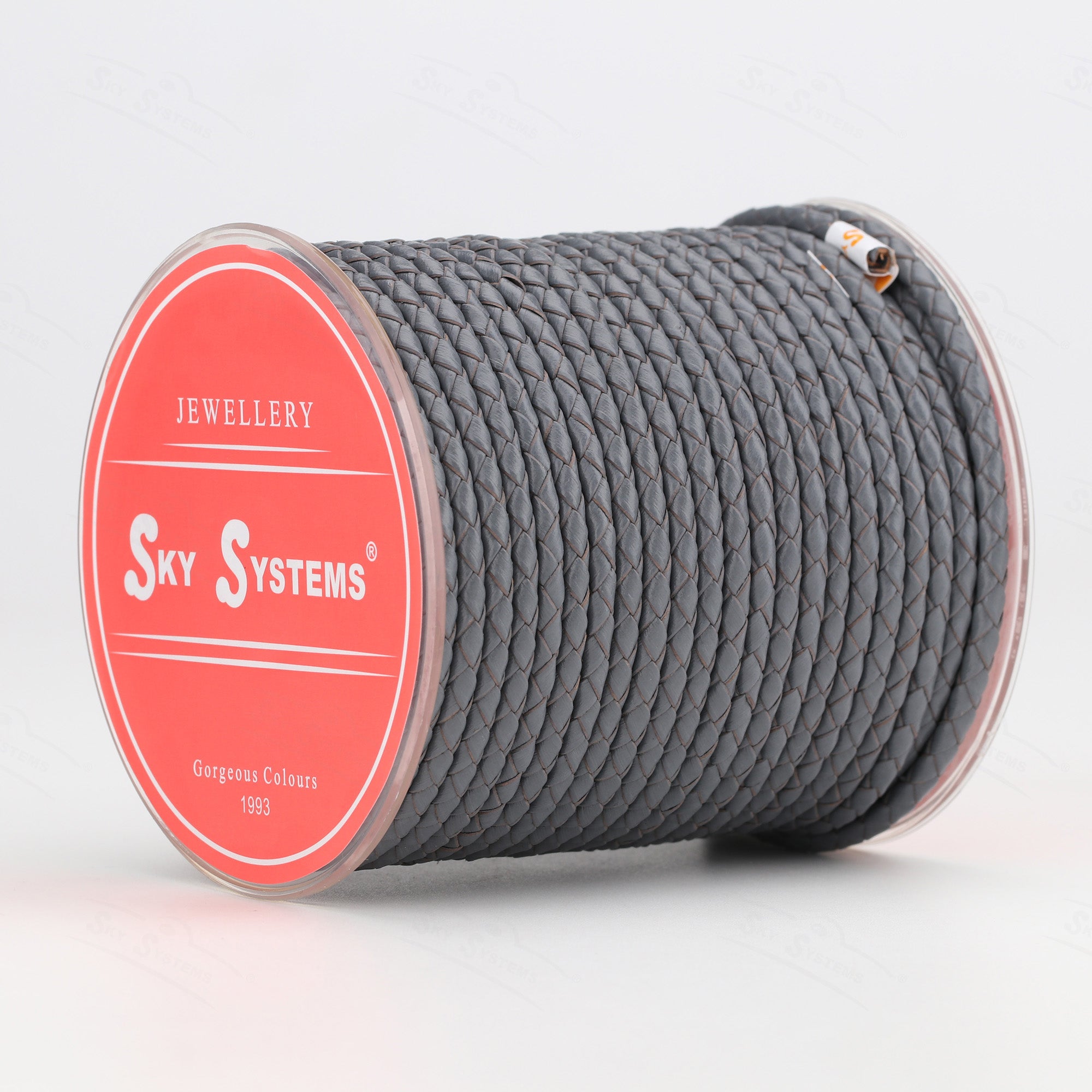 SKY Round Braided Leather Cord 4mm — Hard Touch