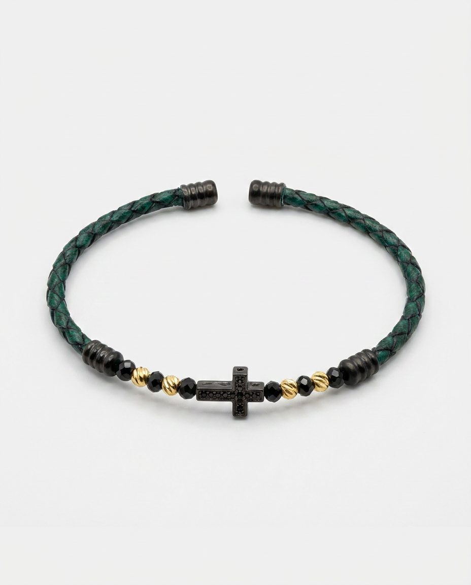 Cross Leather Bracelet — design C10 | Sky Systems Vienna