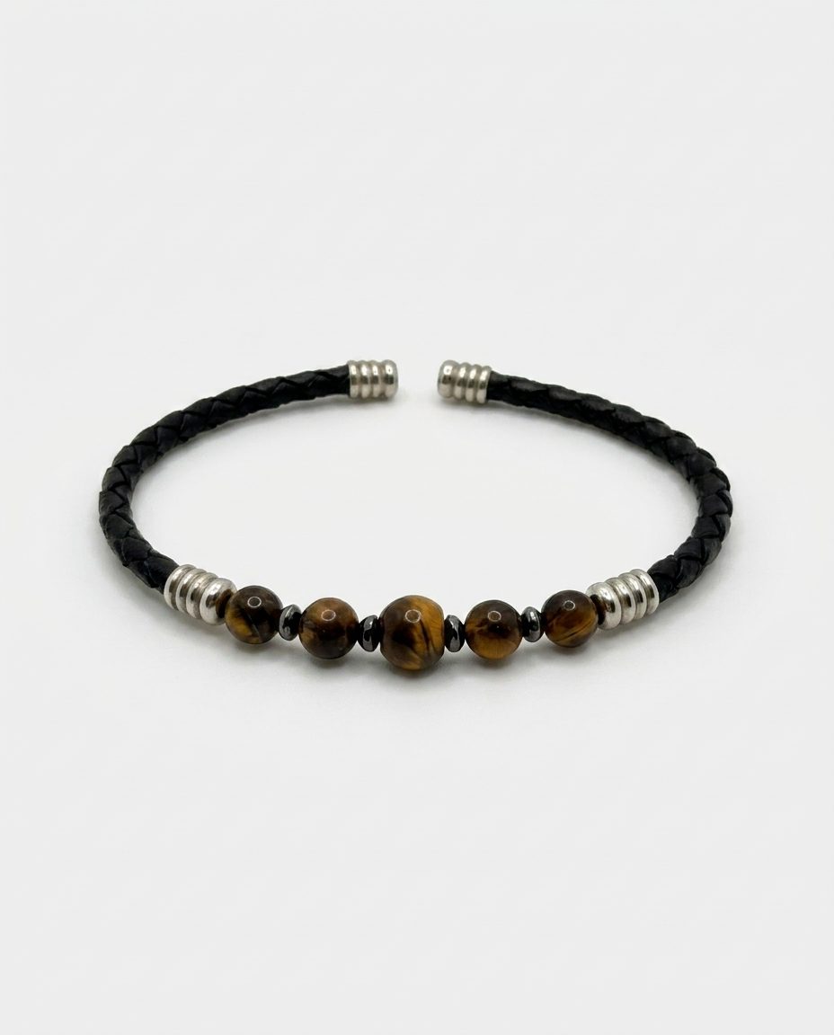 Natural Stone Leather Bracelet — design NT903 | Sky Systems Vienna