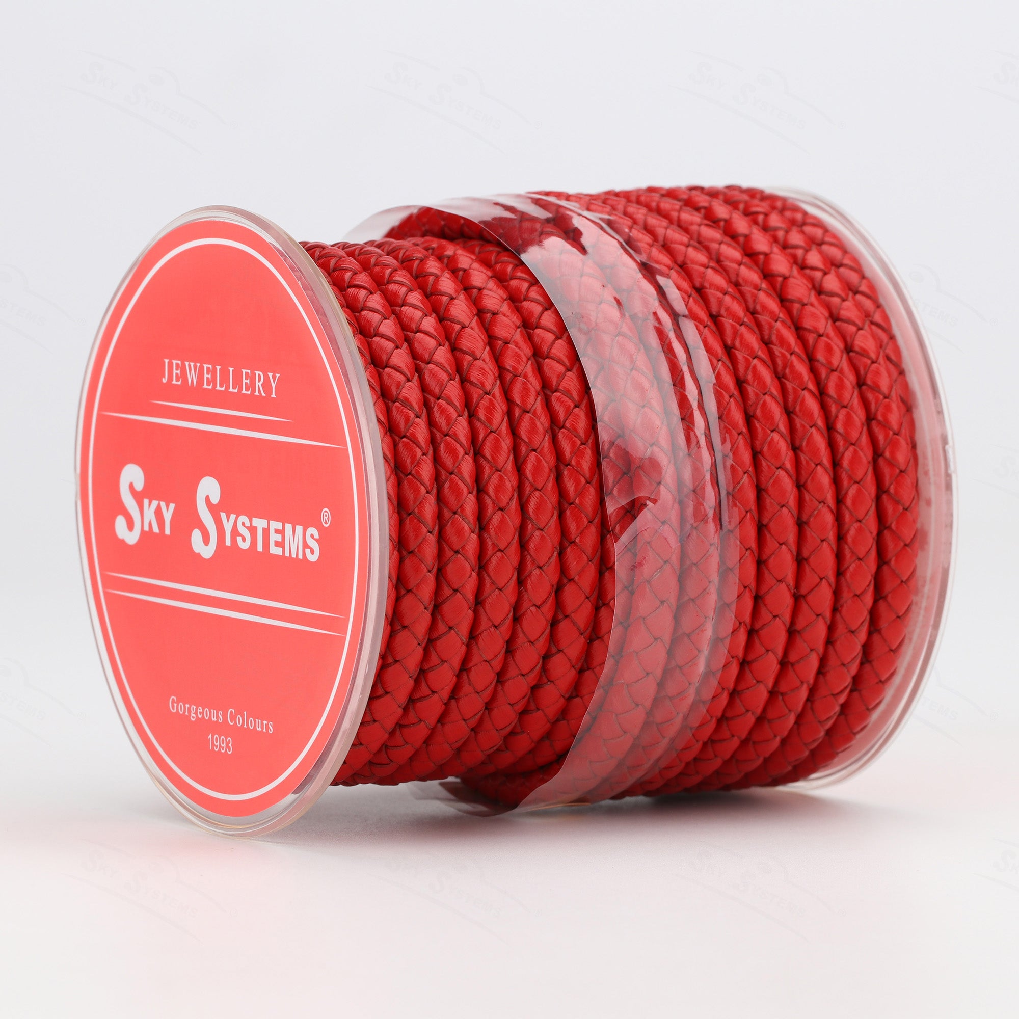 SKY Round Braided Leather Cord 4mm — Hard Touch