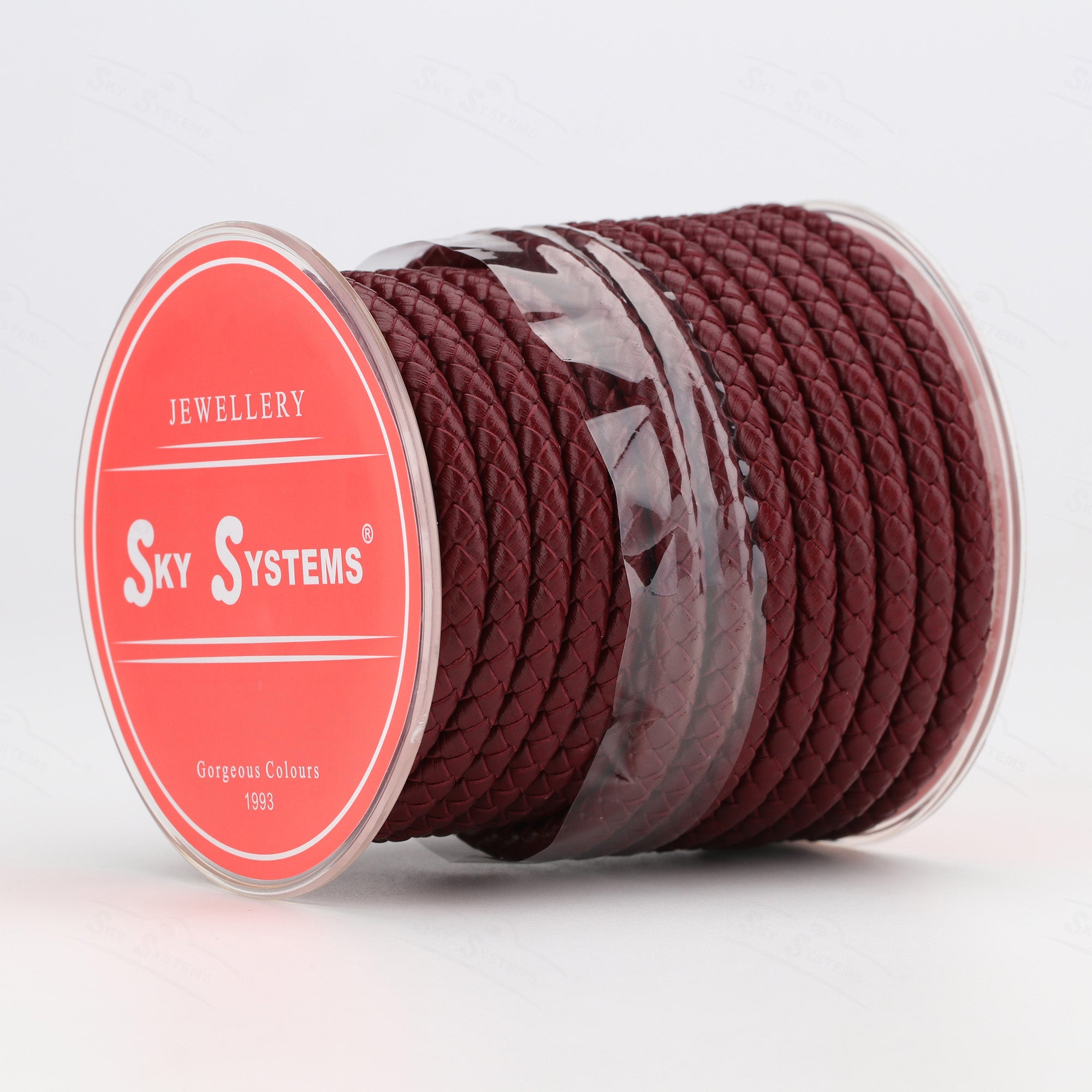 SKY Round Braided Leather Cord 4mm — Hard Touch