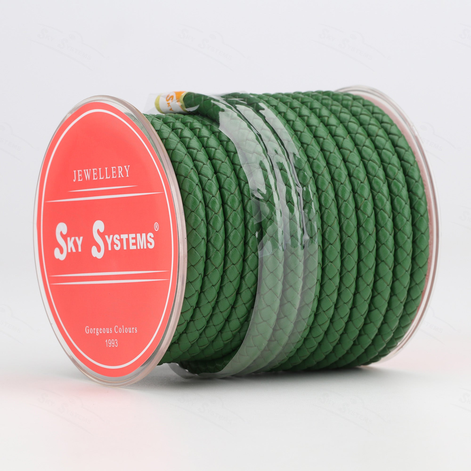 SKY Round Braided Leather Cord 4mm — Hard Touch