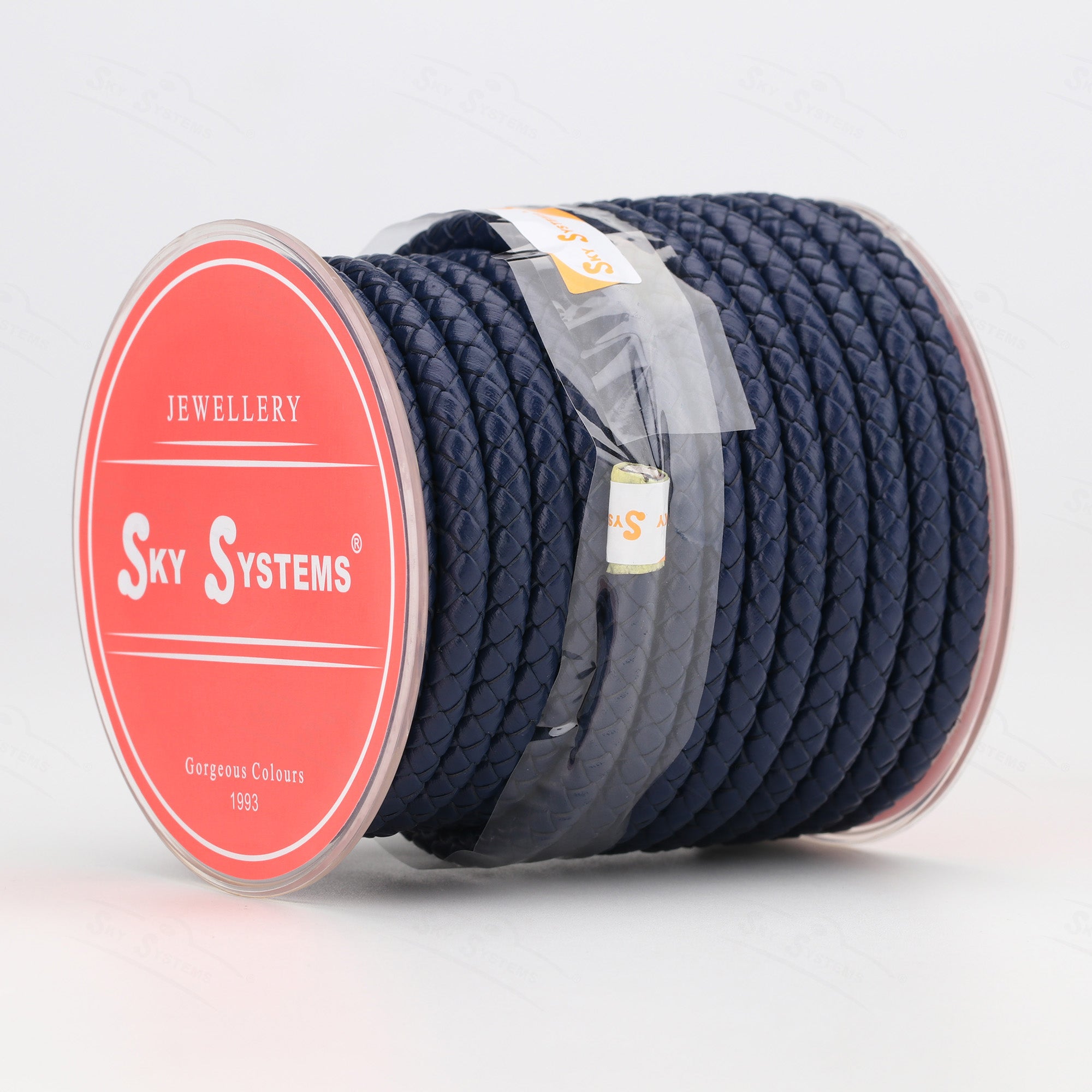 SKY Round Braided Leather Cord 4mm — Hard Touch