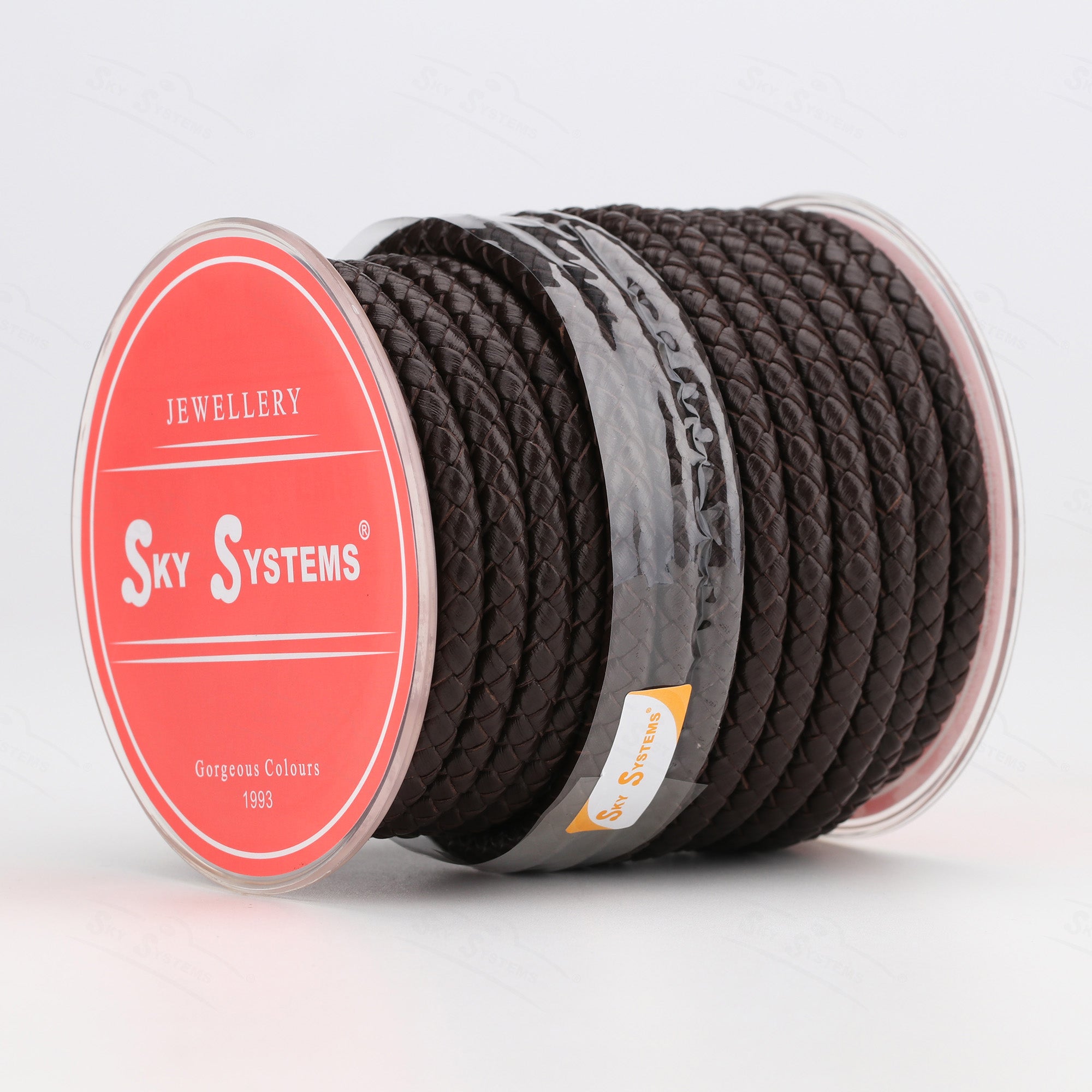 SKY Round Braided Leather Cord 4mm — Hard Touch