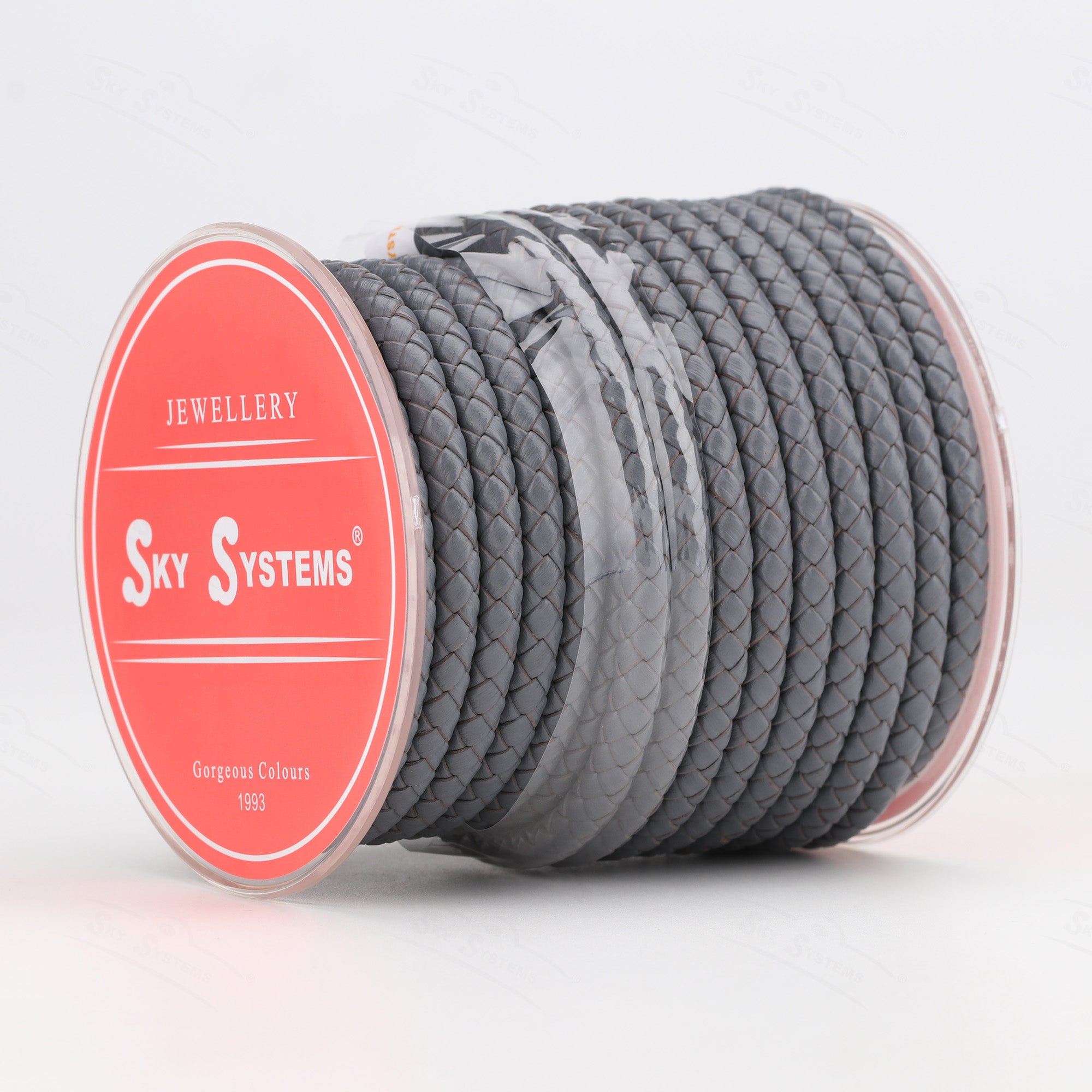 SKY Round Braided Leather Cord 4mm — Hard Touch