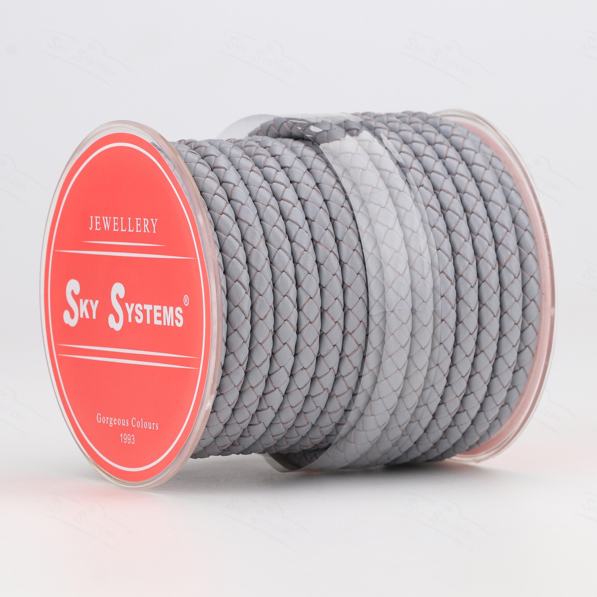SKY Round Braided Leather Cord 4mm — Hard Touch