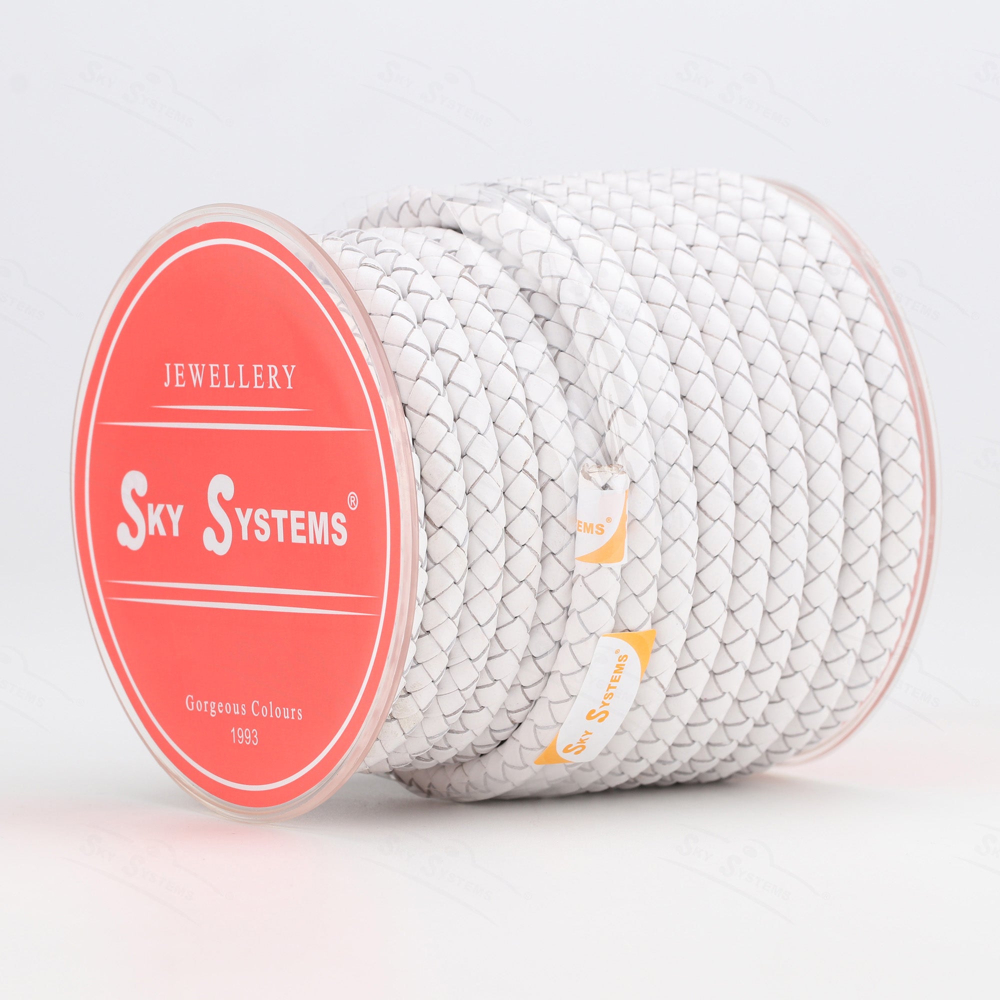 SKY Round Braided Leather Cord 4mm — Hard Touch