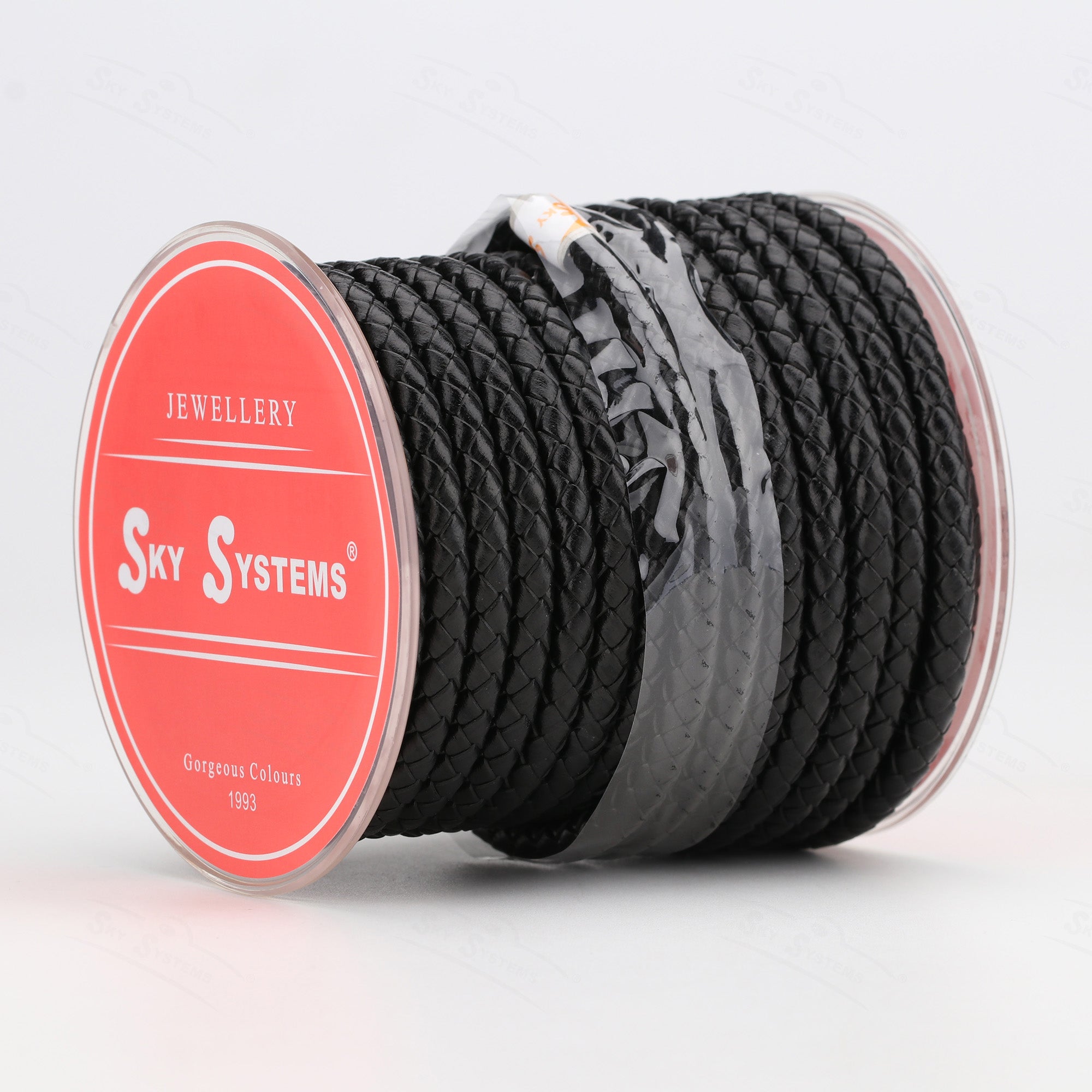 SKY Round Braided Leather Cord 4mm — Hard Touch