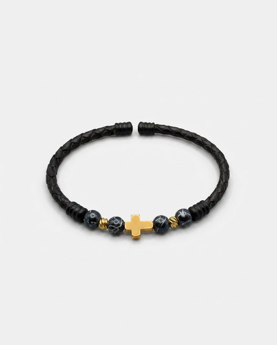 Cross Leather Bracelet — design C1 | Sky Systems Vienna
