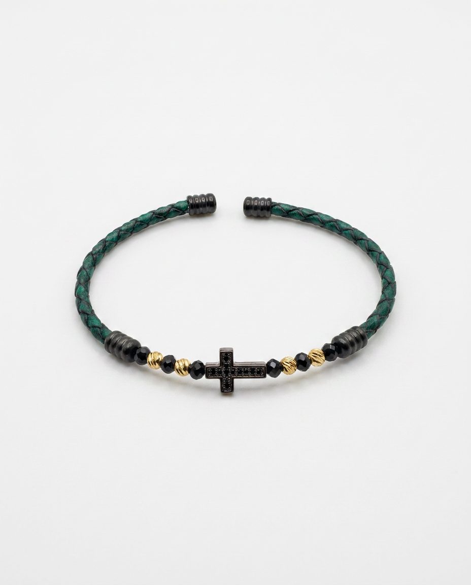 Cross Leather Bracelet — design C12 | Sky Systems Vienna