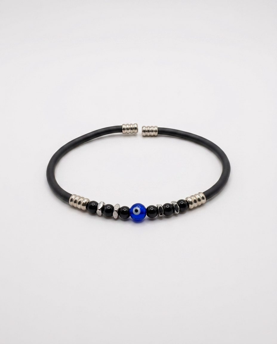 Natural Stone Rubber Cord Bracelet — design NT17 | Sky Systems Vienna