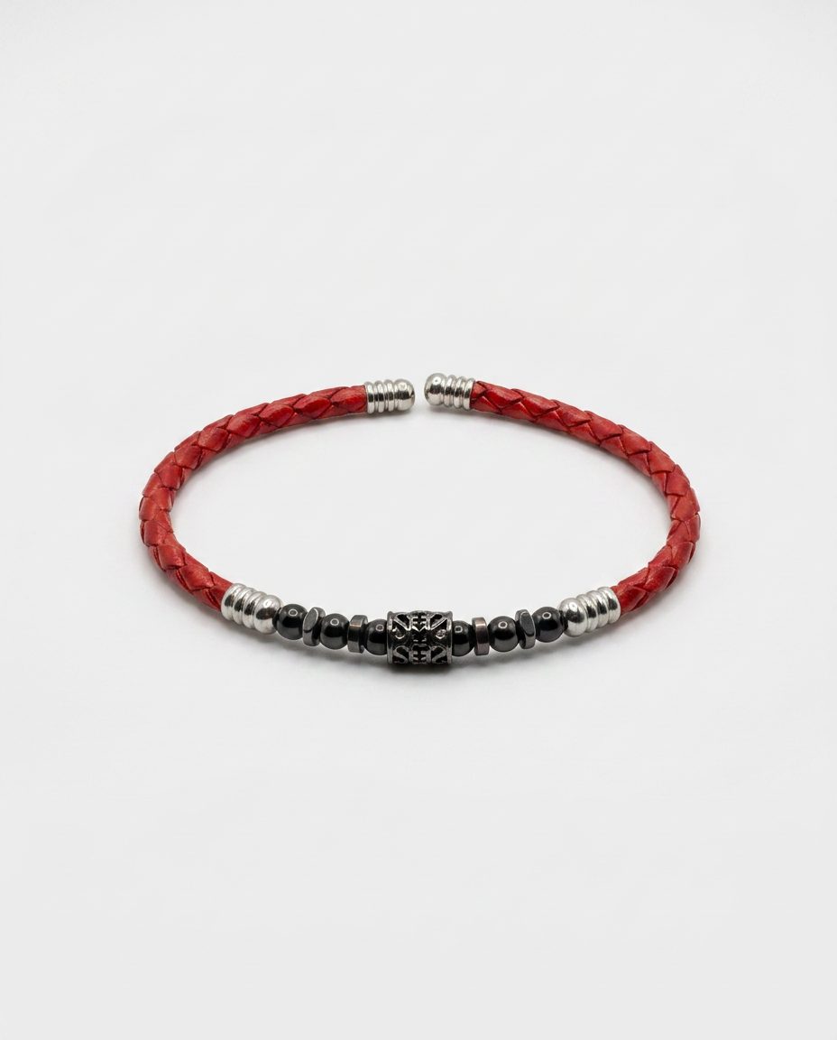 Zircon Stone Leather Bracelet — design M4 | Sky Systems Vienna