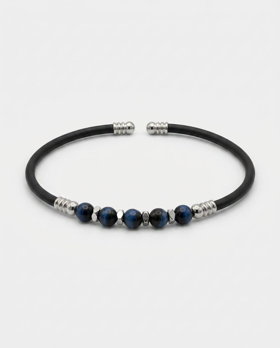 Natural Stone Rubber Cord Bracelet — design NT15 | Sky Systems Vienna
