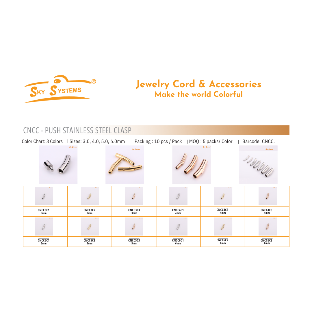 SKY Systems CNCC | Push Clasp | Stainless Steel | Rose Colour | 4MM