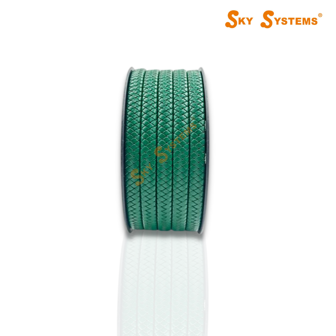 SKY Systems Braided Flat Leather Cord | Premium | Grey | 5mm
