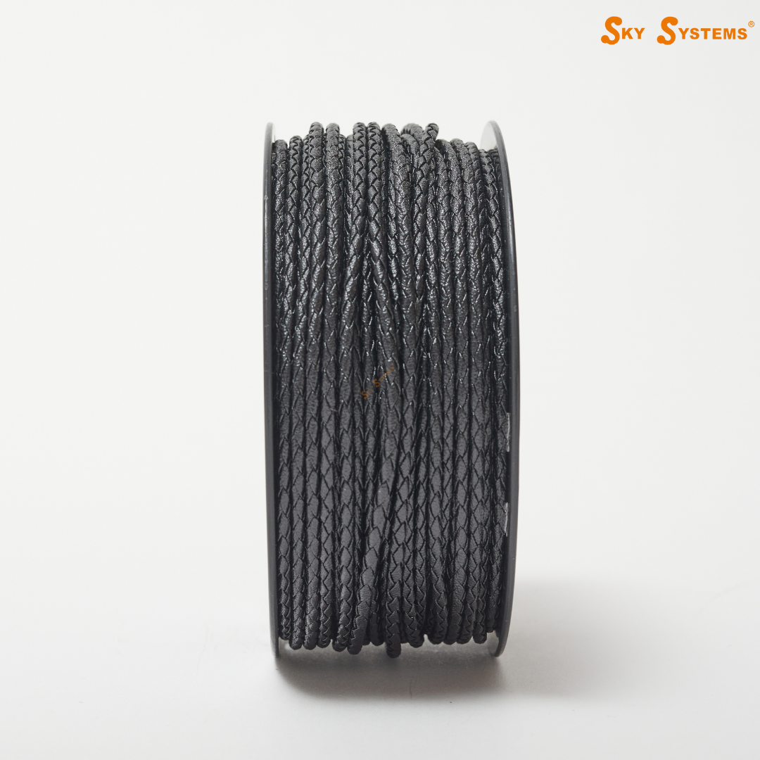 Braided Leather Round - Black Color