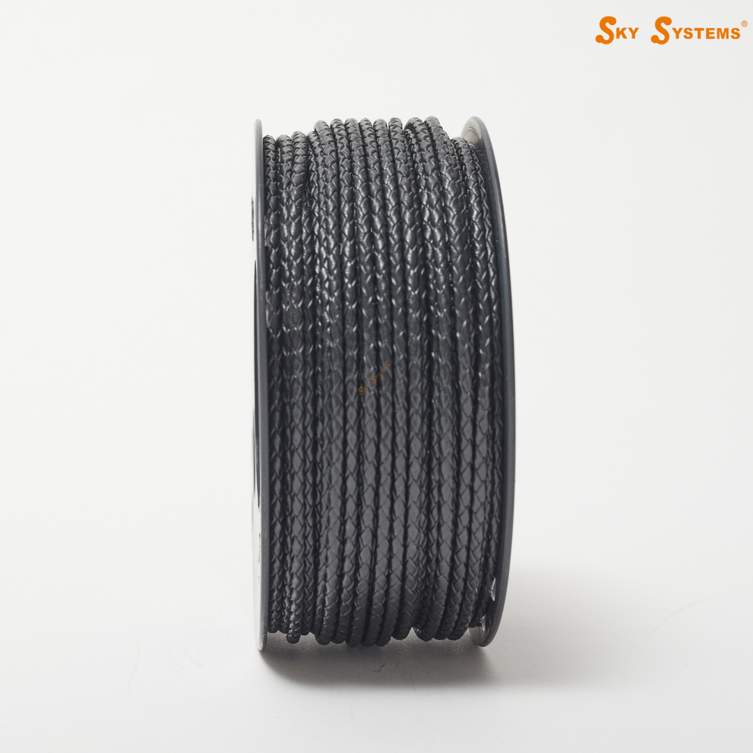 Braided Leather Round - Black Color