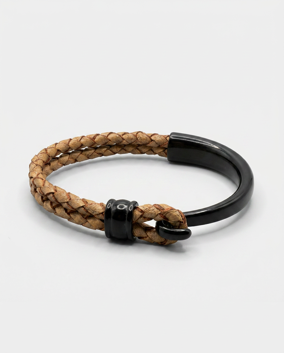 Hook Clasp Leather Bracelet — design BL204 | Sky Systems Vienna