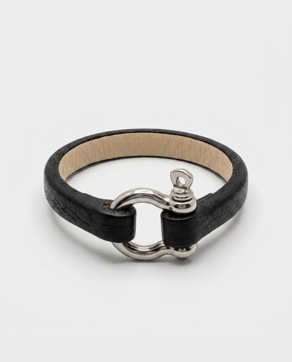 Hook Clasp Leather Bracelet — design ST401 | Sky Systems Vienna