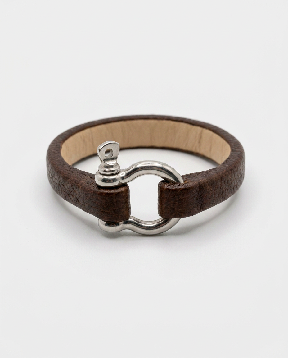 Hook Clasp Leather Bracelet — design ST402 | Sky Systems Vienna
