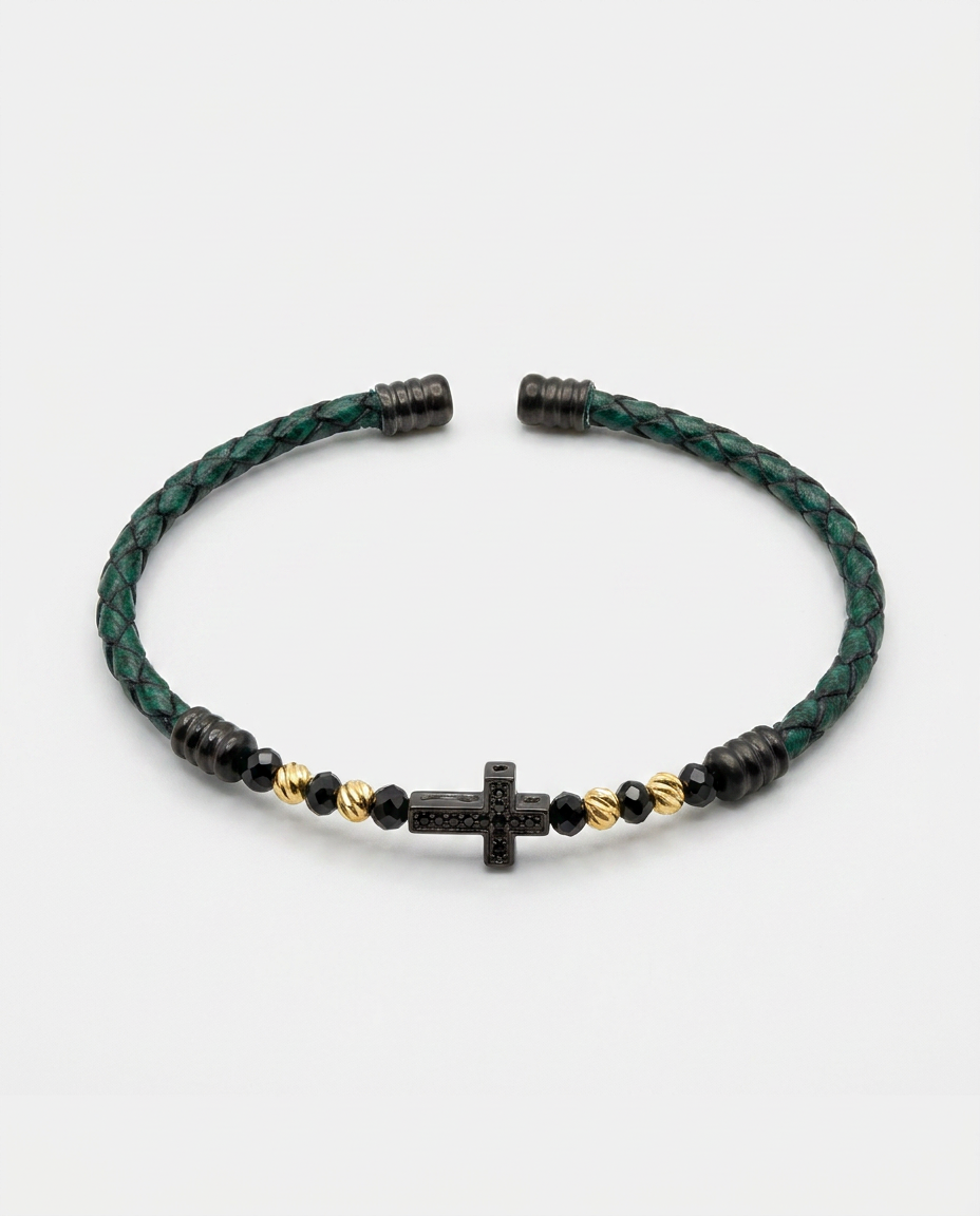 Cross Leather Bracelet — design C10 | Sky Systems Vienna
